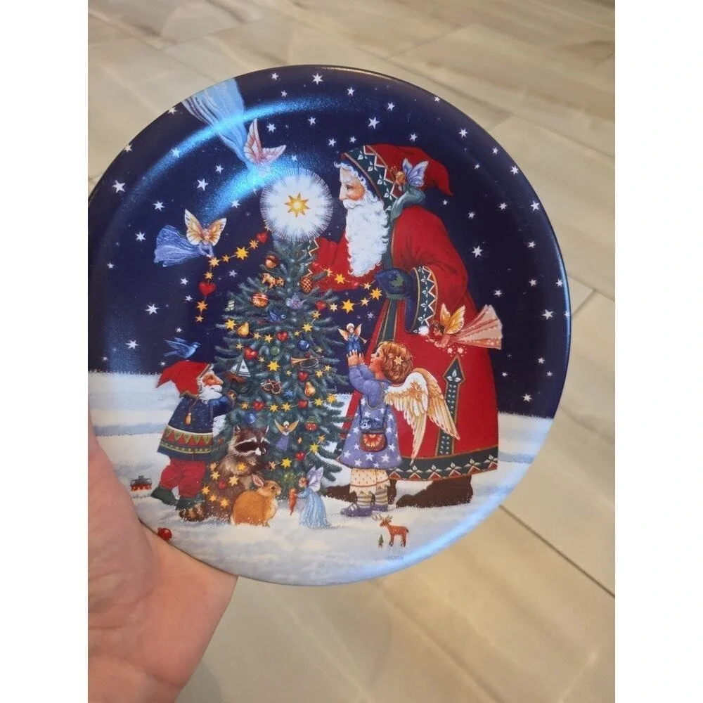 Certified International Starlight Santa Night Time Edition 2 Pc Salad Plates